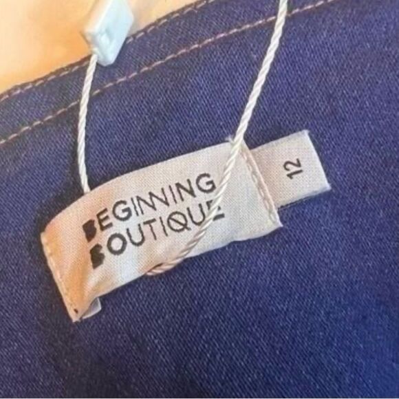 Beginning Boutique Crop Top Denim Sz 12 Daisy Buttons Spaghetti Straps NWT - Picture 5 of 7